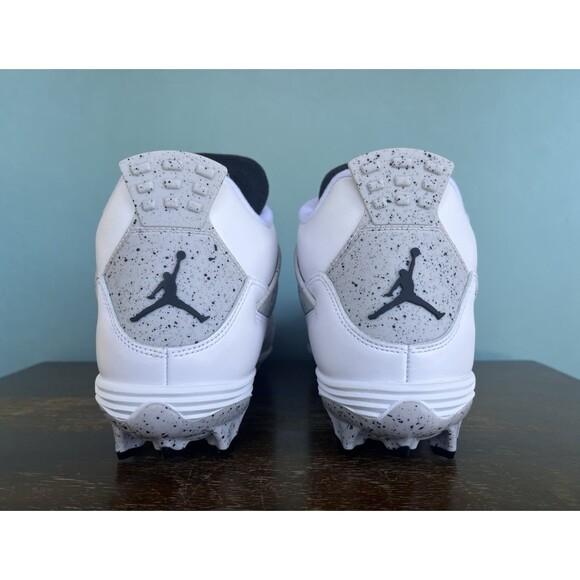 Air Jordan 4 Retro TD "White Cement" Football Cleats Men's Size 15 HQ0207-106 - Picture 9 of 11